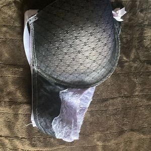 Purple and black colored bra